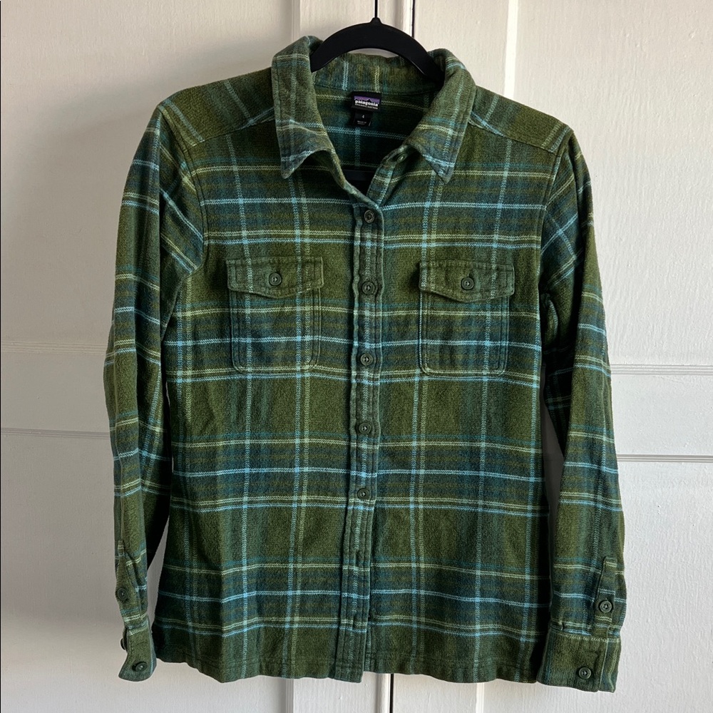 Patagonia Fjord Green Plaid Flannel